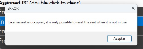 Not possible to reset